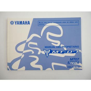 Yamaha MT07 MT07A Manual Del Propietario Betriebsanleitung spanisch 2015