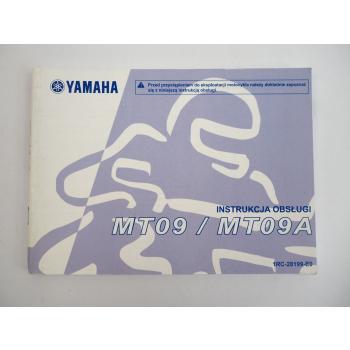 Yamaha MT09 MT09A Instrukcja Obslugi Bedienungsanleitung polnisch 2013