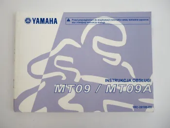 Yamaha MT09 MT09A Instrukcja Obslugi Bedienungsanleitung polnisch 2013