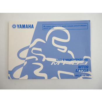 Yamaha MT09 MT09A Uso E Manutenzione Betriebsanleitung italienisch 2013