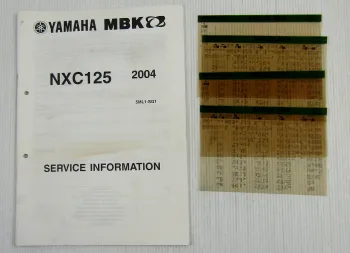 Yamaha NXC125 2004 Service Information + Wartungsanleitung Reparaturanleitung