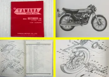Yamaha RD200DX (´76) Type 1E8 for Europe Parts list Ersatzteilliste 02/1976