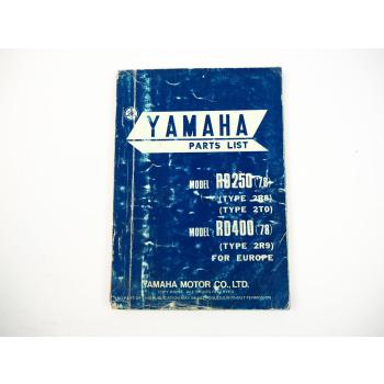 Yamaha RD250 2R8 2T0 RD400 2R9 Ersatzteilkatalog Parts list Ersatzteilliste 78