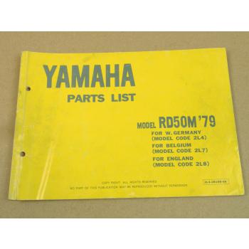 Yamaha RD50M 2L4 2L7 2L8 Parts list 1979 Ersatzteileliste Teilekatalog