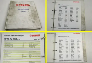 Yamaha Service Daten 2000 2001 - 70 Inspektionsblätter Zweirad Inspektionsblatt
