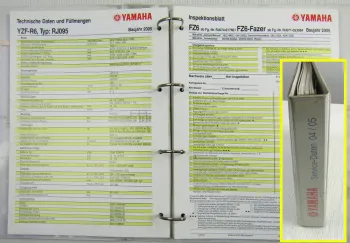 Yamaha Service Daten 2004 2005 - 55 Inspektionsblätter Zweirad Inspektionsblatt