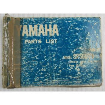 Yamaha SR500 Model Year 1979 Type 2J4 and 3H0 for Europe Parts List Catalog