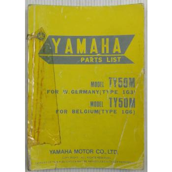 Yamaha TY50M Type 1G3 for Germany / 1G6 for Belgium Spare Parts List Catalog