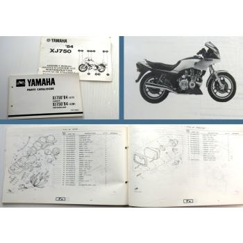 Yamaha XJ750 1984 Motorcycle Parts List Ersatzteilliste Assembly Manual Montage