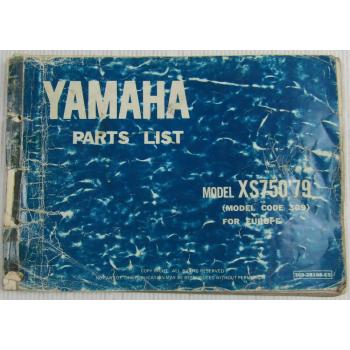 Yamaha XS750 Model Year 1979 Type 3G9 for Europe Spare Parts List Catalog