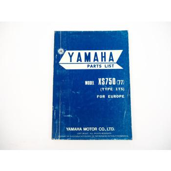 Yamaha XS750 Typ 1T5 Ersatzteilkatalog Parts list Ersatzteilliste 11/1977