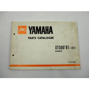 Yamaha XT500 Type 4E5 Europe Spare Parts Catalogue Ersatzteilliste 1981