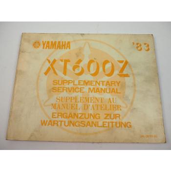 Yamaha XT600Z 34L Wartungsanleitung Werkstatthandbuch Ergänzung ab 1983