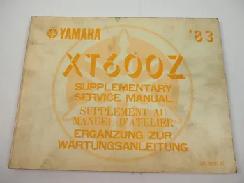Yamaha XT600Z 34L Wartungsanleitung Werkstatthandbuch Ergänzung ab 1983