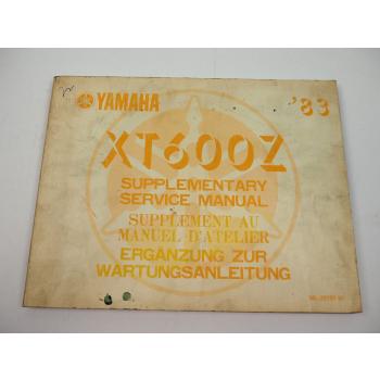 Yamaha XT600Z 34L Werkstatthandbuch Ergänzung ab Bj 1983 Reparaturanleitung