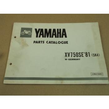 Yamaha XV750SE 1981 5K4 Spare Parts List Catalogue Ersatzteilliste