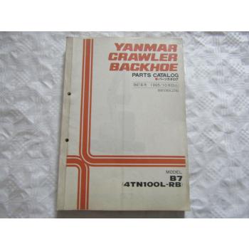 Yanmar B7 (4TN100L-RB) Crawler Backhoe Spare Parts Catalog 10/1995