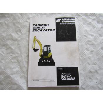 Yanmar Universal ViO50 Crawler Excavator Spare Parts List 04/2008