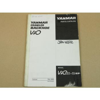 Yanmar ViO 35-2 Crawler Backhoe Ersatzteilliste in engl. Parts List 12/2003