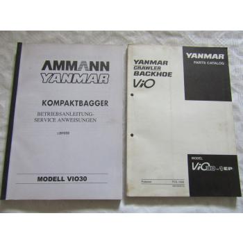 Yanmar ViO30 Bedienung Betriebsanleitung Ersatzteilliste in engl. Parts List