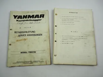 Yanmar YB201U Kompaktbagger Betriebsanleitung Ersatzteilliste