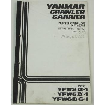 Yanmar YFW3 YFW5 YFW6 D G-1 Crawler Parts Catalog Ersatzteilliste in engli 1984