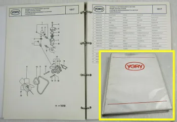 YGRY Minibagger Y14 Ersatzteilliste Parts List Catalogue des Pieces 10/1989
