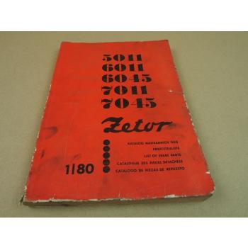 Zetor 5011 6011 6045 7011 7045 Schlepper Ersatzteilliste Parts List 1/1980