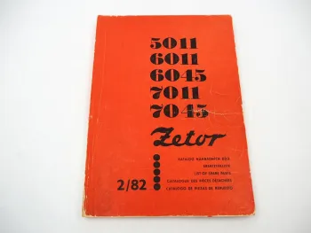 Zetor 5011 6011 6045 7011 7045 Traktor Ersatzteilliste Spare Parts List 1982