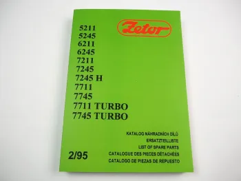 Zetor 5211 5245 6211 6245 7211 7245 7245H 7711 7745 turbo Ersatzteilliste Spare Parts List 1995