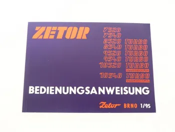 Zetor 7520 8520 9520 10520 7540 - 10540 Turbo Betriebsanleitung Bedienungsanleitung