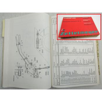 Zettelmeyer Europ KL20S Lader Ersatzteilliste Parts List ca 1960/70iger Jahre