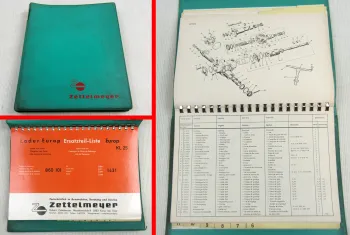 Zettelmeyer Europ KL25 Lader Ersatzteilliste Pieces Rechange Parts List 1960er