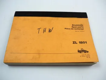 Zettelmeyer ZL1801 Radlader Ersatzteilliste Spare Parts List 1986