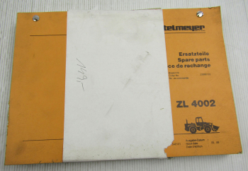Zettelmeyer ZL4002 Radlader Ersatzteilliste Parts List von 5/1989