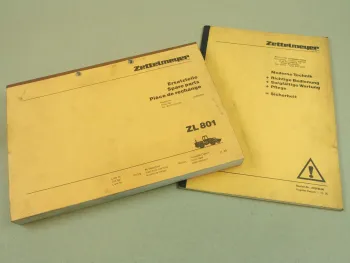 Zettelmeyer ZL801 Knicklader Erstazteilliste 11/89 Parts List + Sicherheitsbesti
