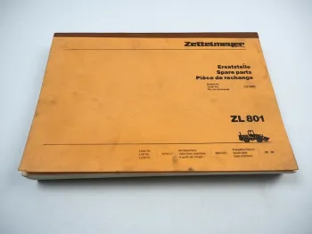 Zettelmeyer ZL801 Radlader Ersatzteilliste Spare Parts List 1990