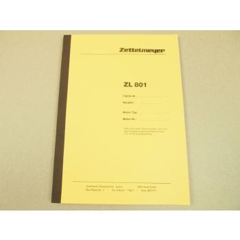 Zettelmeyer ZL801 ZL 801 Betriebsanleitung 1989
