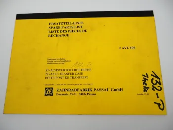 ZF 2AVG 100 Achsverteilergetriebe Ersatzteilliste Liebherr Parts List 02/1990