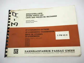 ZF 3 PW 45 H Hydromedia Wendegetriebe Ersatzteilliste Peiner Faun Parts List 81