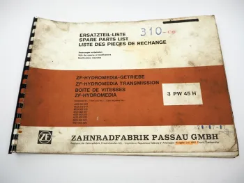 ZF 3 PW 45 H Hydromedia Wendegetriebe Ersatzteilliste Peiner Faun Parts List 81