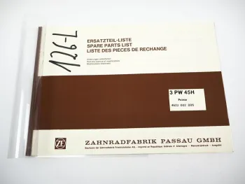 ZF 3 PW 45 H Hydromedia Wendegetriebe Ersatzteilliste Peiner Parts List