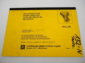 ZF 3 WG-250 Hydromedia Getriebe für Baumaschinen Ersatzteilliste Parts List 1995