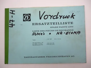 ZF 4 HP 500 Ecomat Getriebe Ersatzteilliste Mercedes Benz NAW Parts List 02/1991