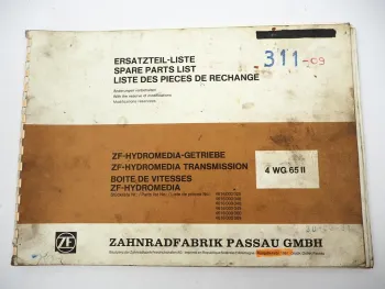 ZF 4 WG 65 II Getriebe Ersatzteilliste Kaelble Schopf Menck Hambrock 02/1981