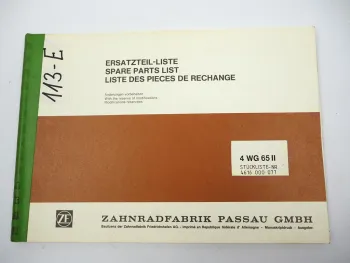 ZF 4 WG 65 II Getriebe Ersatzteilliste Kaelble Schopf Menck Hambrock Parts List