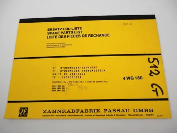 ZF 4WG-180 Hydromedia Getriebe Ersatzteilliste Kaelble Zettelmeyer Parts List 91