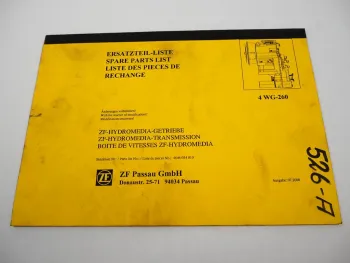 ZF 4WG-260 Hydromedia Getriebe Ersatzteilliste John Deere JCB Liebherr Kaeble 00