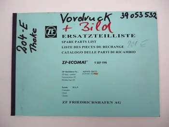 ZF 5 HP 590 Ecomat Getriebe Ersatzteilliste MAN 16.290HOC NG312 Parts List 12/94