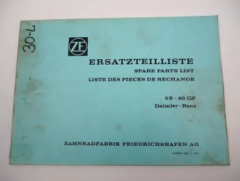 ZF 5 S-90 GP Synchroma Getriebe Ersatzteilliste Daimler-Benz Parts List 08/1977